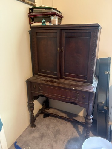 Antique carved wood - carved, front